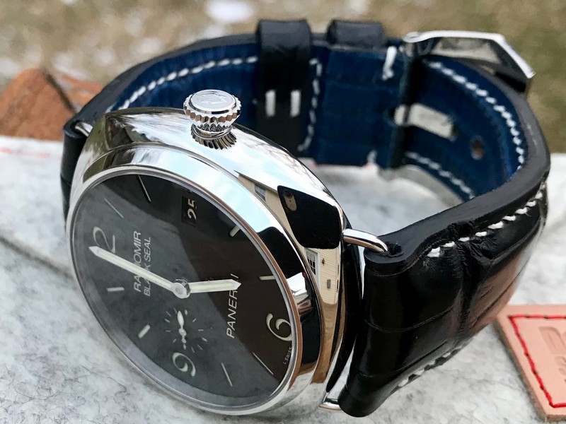 Ebony Alligator Strap for PAM388 - 'Bart' the dog is happy that his person Andy is happy!