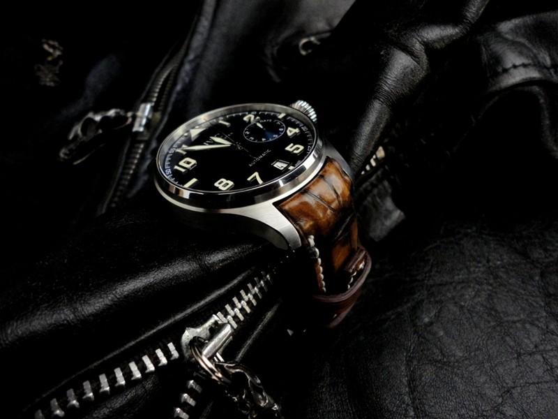 IWC Big Pilot le Petit Prince on Alligator strap with Hand Antiqued finish and out Integrated TCLS Fit