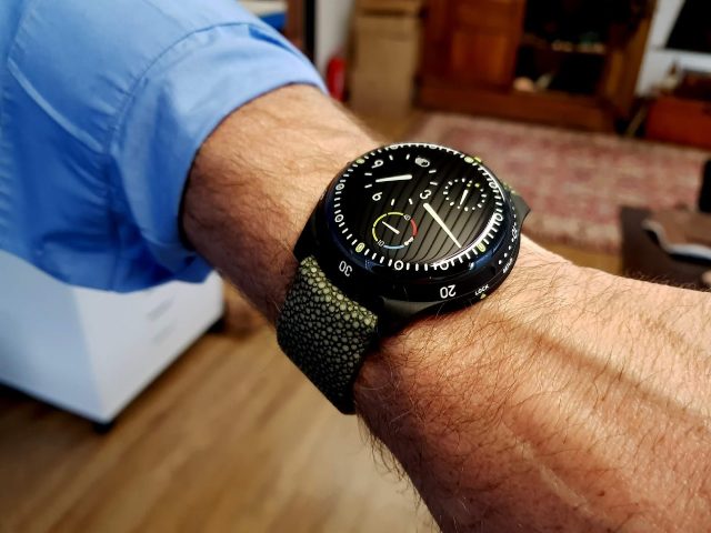 Stingray Watch Strap: Matte Finished Army Green Stingray Strap for Ressence Type 5 DLS Diver