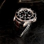 'Million Dollar Black' Alligator Strap for Rolex Sea-Dweller with Integrated Fit and Glide-Lock Clasp