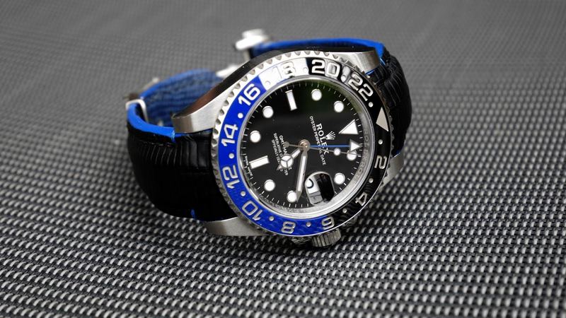 SuperMatte Carbon Black Teju Lizard for Rolex Master GMT BLNR (Batman)