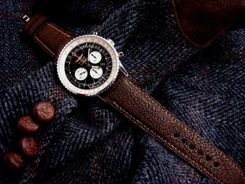 Breitling Navitimer on Zanzibar African Goat strap