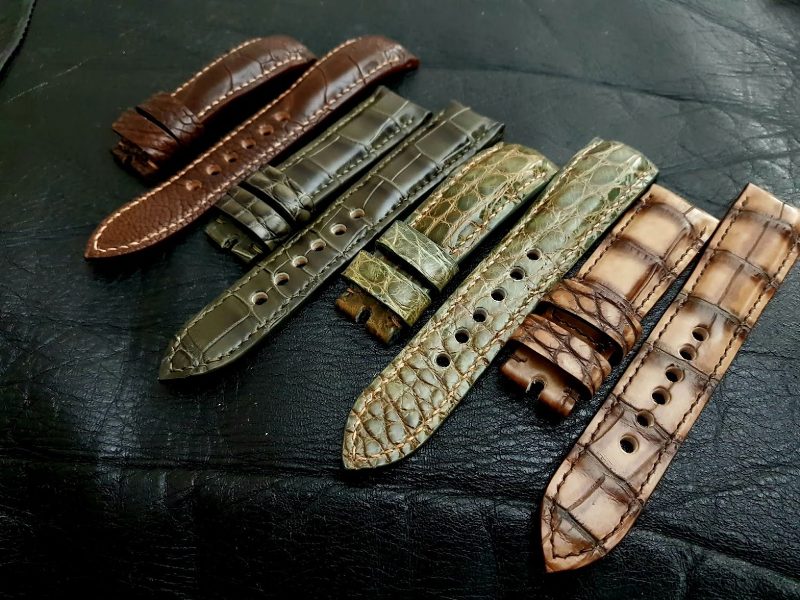 Custom watch Straps for PAM393: Exotic Straps Group shots.