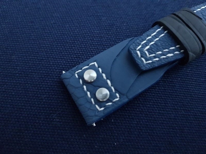 Mike's Great Looking IWC Anniversary Edition Big Pilot on Deep Altantic Blue SuperMatte Ostrich Leg Pilot Strap