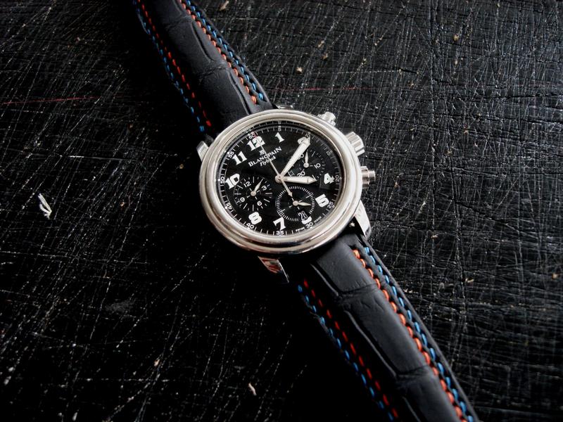 Straps made from SuperMatte Carbon Black Alligator from our France Croco Alligator Collection