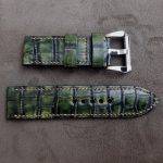 Olive Hand Antiqued Alligator Finish for Your Custom Straps