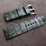 Olive Hand Antiqued Alligator Finish for Your Custom Straps