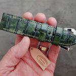 Olive Hand Antiqued Alligator Finish for Your Custom Straps