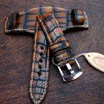 Hand Antique finish Alligator bund strap for Panerai