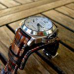 Hand Antique finish Alligator bund strap for Panerai