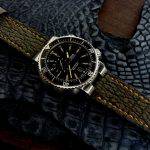 Grey-Moss Nubuck Sharkskin on Oris Small Seconds Diver