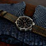 Grey-Moss Nubuck Sharkskin on Oris Small Seconds Diver
