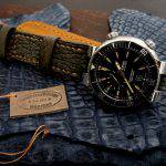 Grey-Moss Nubuck Sharkskin on Oris Small Seconds Diver