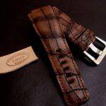 Straps made from Antique Chestnut Alligator