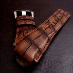 Straps made from Antique Chestnut Alligator
