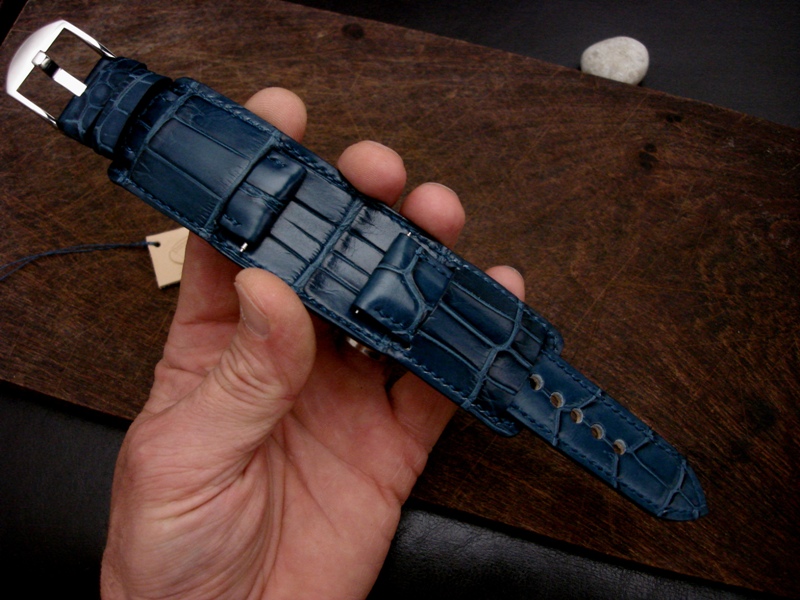 Straps made from Azur Bleu Alligator