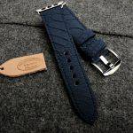 Straps Made From Deep Atlantic Blue SuperMatte Ostrich Leg skin