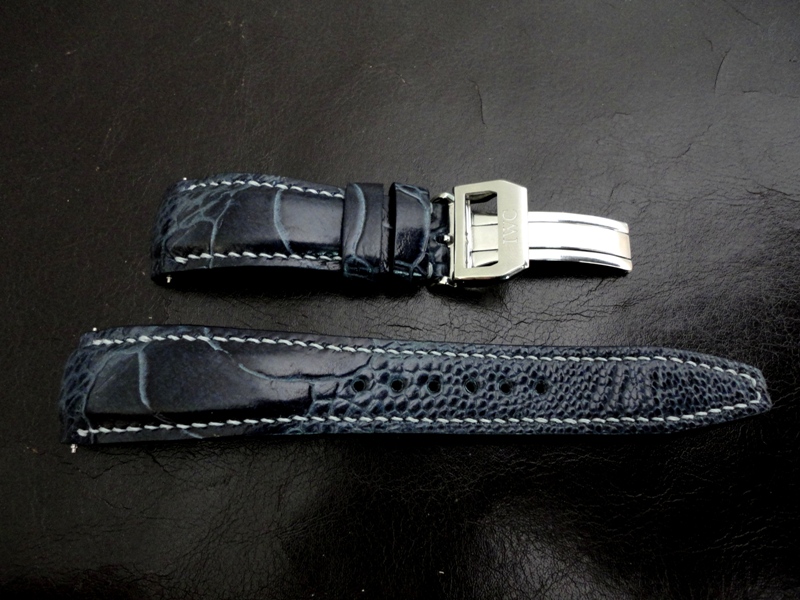 Straps made from Monaco Blue Ostrich Leg