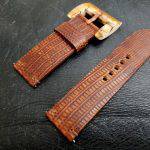 Custom Watch strap for Oulm 3233 - Vintage Dakar Teju Lizard