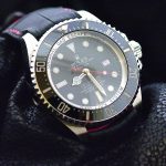 Rolex Submariner on Black African Goat leather strap with Hornback Alligator insert