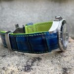 Custom dyed Alligator Hand Antique Finish Blue fade to black for Rolex Deep Sea D-Blue with our Fully Integrated Fit