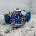 Custom dyed Alligator Hand Antique Finish Blue fade to black for Rolex Deep Sea D-Blue with our Fully Integrated Fit