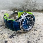 Custom dyed Alligator Hand Antique Finish Blue fade to black for Rolex Deep Sea D-Blue with our Fully Integrated Fit