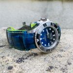 Custom dyed Alligator Hand Antique Finish Blue fade to black for Rolex Deep Sea D-Blue with our Fully Integrated Fit