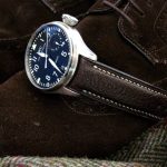 Jurassic Chocolate African Goat leather watch strap for IWC Big Pilot with Integrated fit