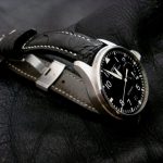 Black Ostrich Leg watch strap for IWC Big Pilot with Integrated fit