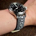 Black Row Stone Stingray watch strap for IWC Big Pilot
