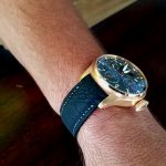 SuperMatte Ostrich Leg skin watch strap for Rose Gold IWC Big Pilot Perpetual Calendar with Integrated Fit