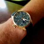 SuperMatte Ostrich Leg skin watch strap for Rose Gold IWC Big Pilot Perpetual Calendar with Integrated Fit