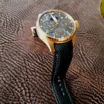 SuperMatte Ostrich Leg skin watch strap for Rose Gold IWC Big Pilot Perpetual Calendar with Integrated Fit