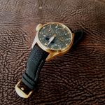 SuperMatte Ostrich Leg skin watch strap for Rose Gold IWC Big Pilot Perpetual Calendar with Integrated Fit