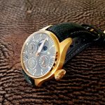 SuperMatte Ostrich Leg skin watch strap for Rose Gold IWC Big Pilot Perpetual Calendar with Integrated Fit