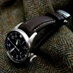 Jurassic Chocolate African Goat leather watch strap for IWC Big Pilot with Integrated fit