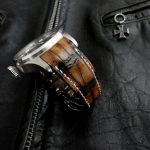 Hand Antiqued Alligator watch strap for IWC Big Pilot with Integrated Fit