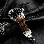 Hand Antiqued Alligator watch strap for IWC Big Pilot with Integrated Fit