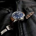 Hand Antiqued Alligator watch strap for IWC Big Pilot with Integrated Fit