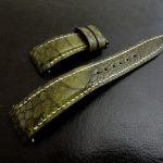 'Monster Green' Ostrich Leg Skin Watch Strap for IWC Big Pilot with Integrated Fit