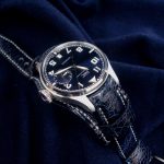 Mid-Night Blue Ostrich Leg Watch strap for IWC Big Pilot with Integrated Fit and Bund underlayment