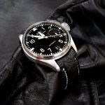 Black Ostrich Leg watch strap for IWC Big Pilot with Integrated fit