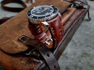 Dangerous9straps for the Blancpain Fifty Fathoms on Swiss Ammo strap