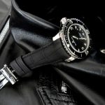 Custom-SuperMatte-Black-Alligator-Watch-Strap-with-integrated-fit-for-Blancpain-Fifty-Fathoms