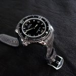 Custom-Etain-Grist-Pewter-Grey-Alligator-Watch-Strap-for-Blancpain-Fifty-Fathoms-with-integrated-fit