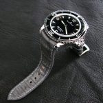Custom-Etain-Grist-Pewter-Grey-Alligator-Watch-Strap-for-Blancpain-Fifty-Fathoms-with-integrated-fit
