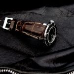 Custom Tourbe Brune Alligator Watch Strap for Blancpain Fifty Fathoms with Fully Integrated Fit