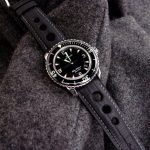 Custom-SuperMatte-Carbon-Black-Teju-Lizard-Rally-Watch-Strap-for-Blancpain-Fifty-Fathoms