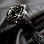 Custom-Satin-Black-Ostrich-Leg-Watch-Strap-with-Integrated-Fit-for-Blancpain-Fifty-Fathoms
